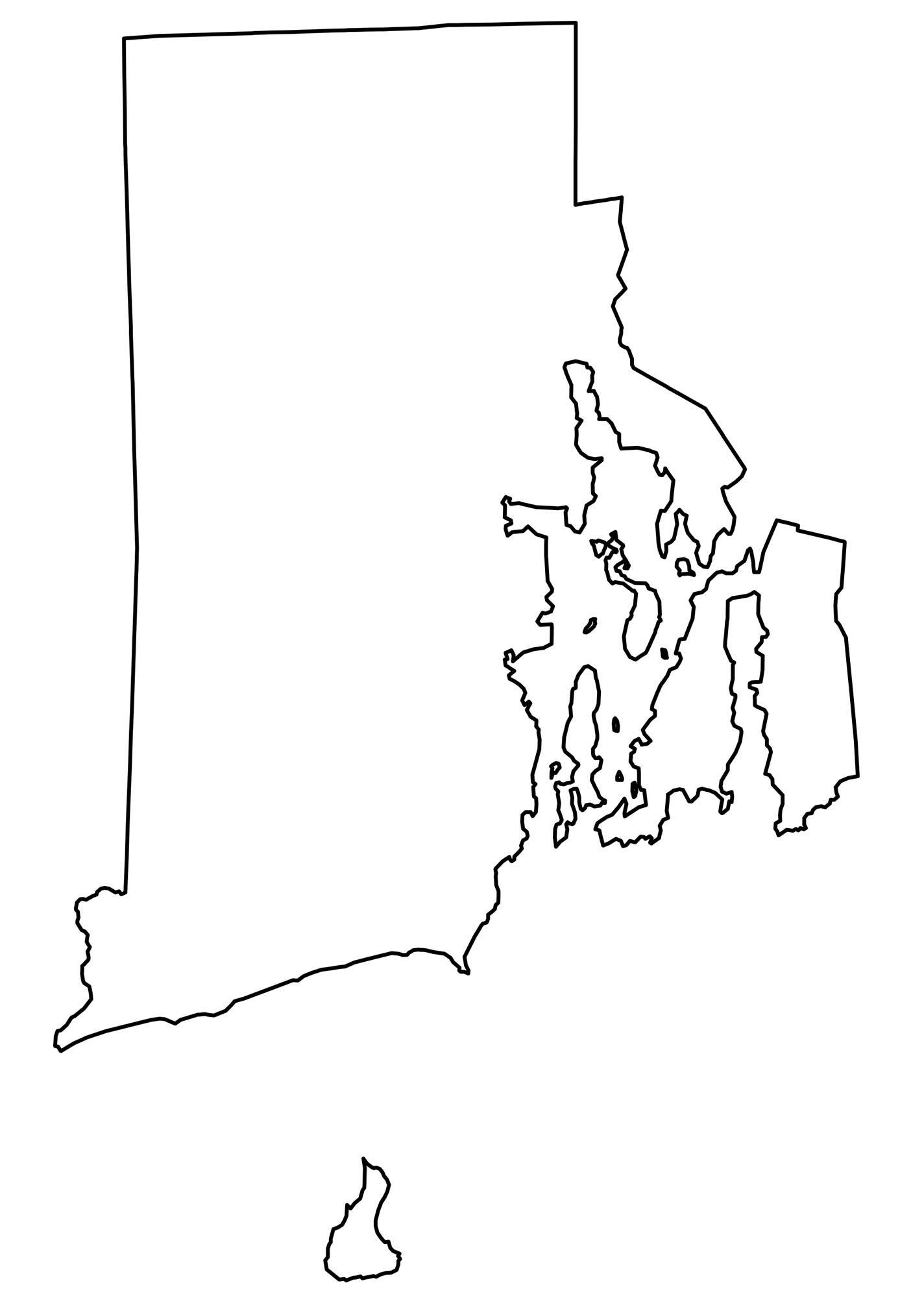 Blank Outline Map Of Rhode Island 2022 - US Map Printable Blank