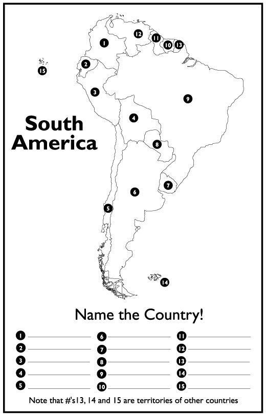 State Quiz Printable South America Map Quiz Unit 1 In 2020 Teaching 