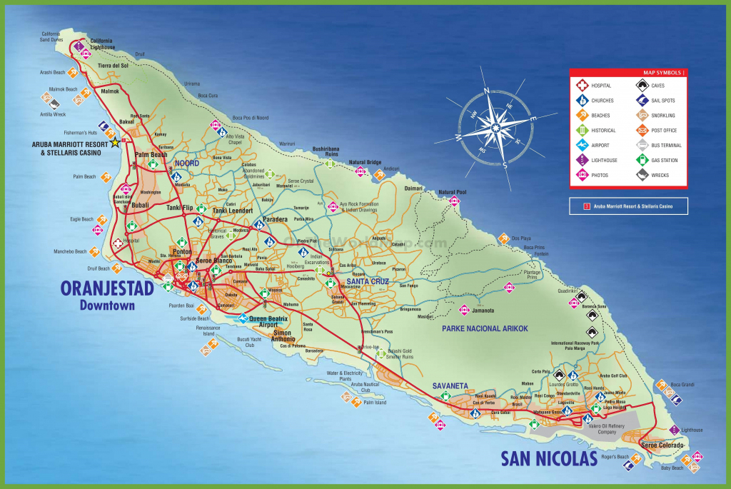 Tourist Map Of Aruba Aruba Tourist Map Travel In 2019 Aruba With 