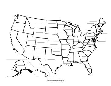 Blank Map Of 50 States To Be Filled In 2024 US Map Printable Blank   United States Fill In Map 