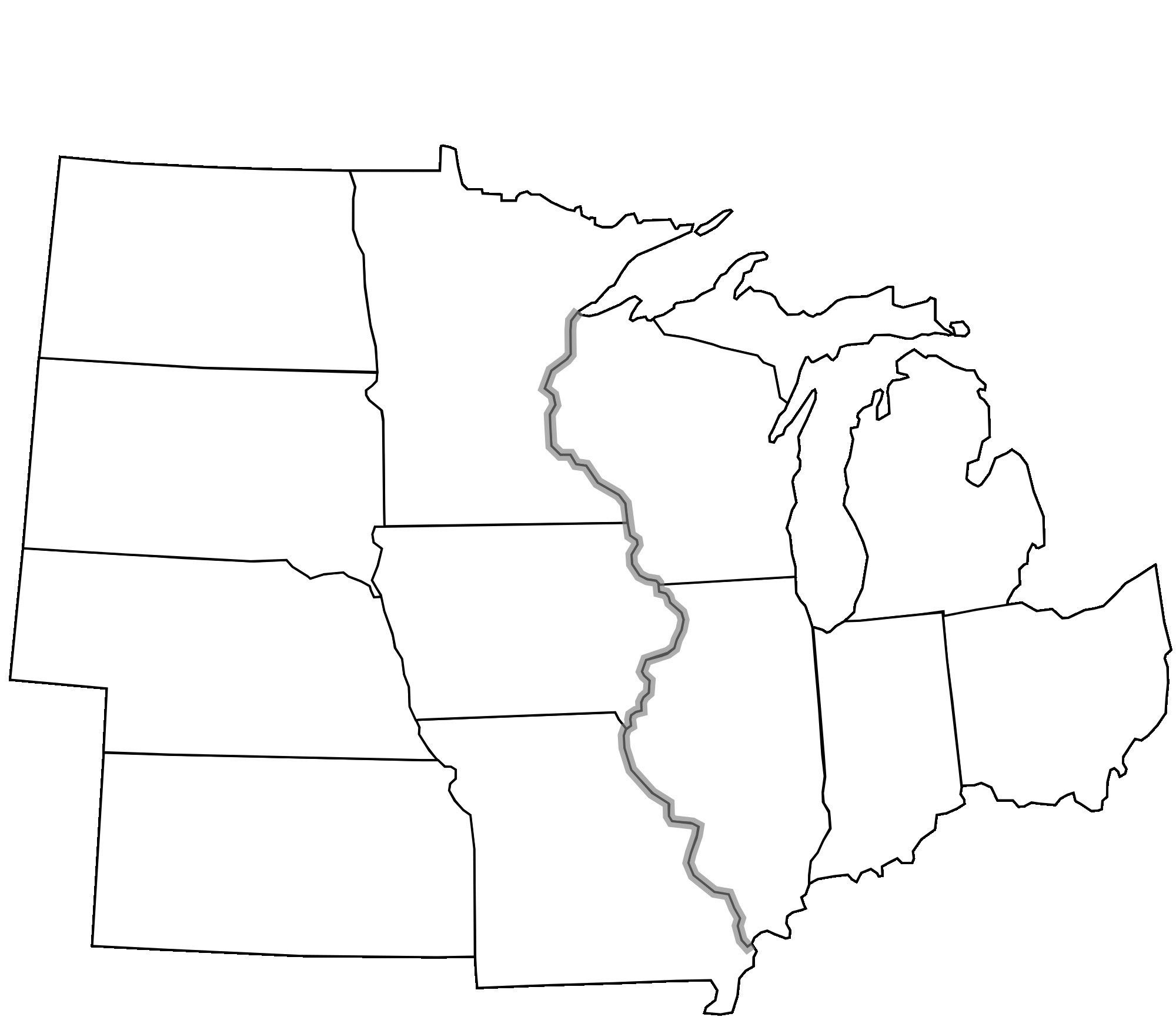 Us Midwest Region Map Blank Us Midwest Region Map Blank Pc79nykc9 New
