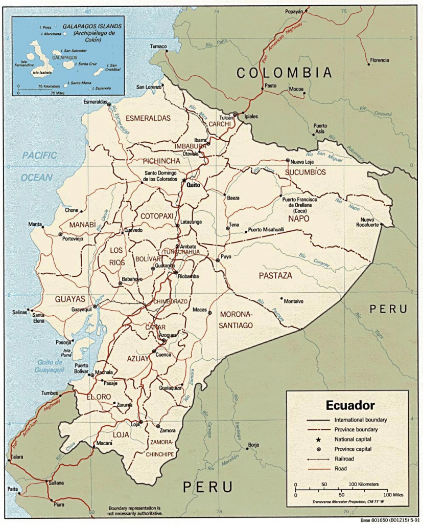 Vector Map Of Ecuador Political One Stop Map Throughout Printable Map 