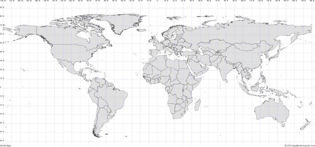 World Map With Latitude And Longitude