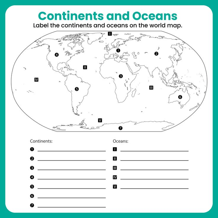 10 Best Continents And Oceans Map Printable Continents And Oceans 