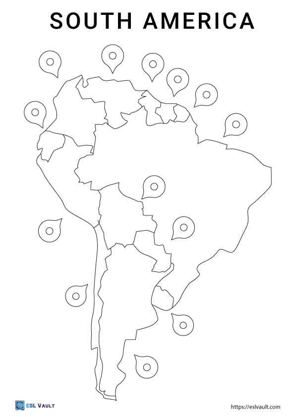 10 Free South America Map Coloring Pages ESL Vault