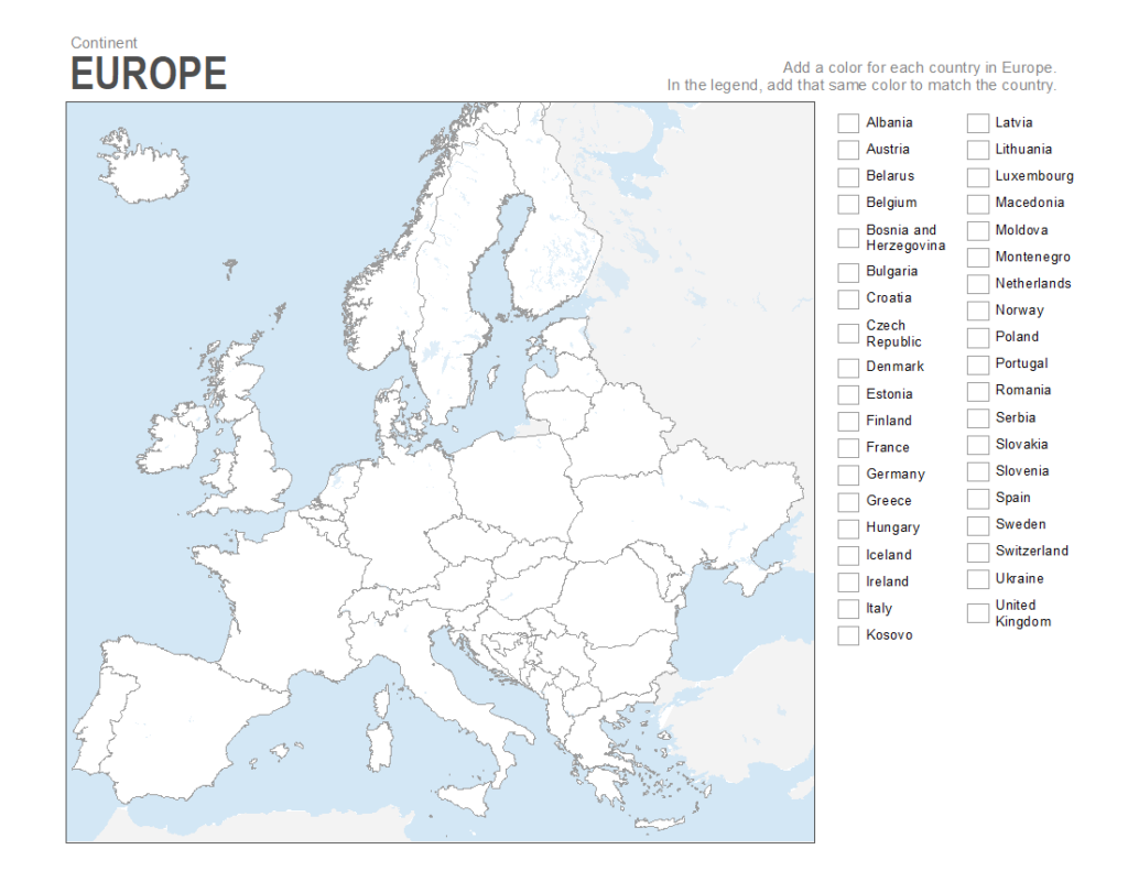 7 Printable Blank Maps For Coloring ALL ESL