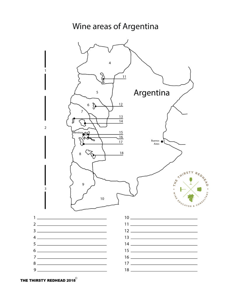 Argentina Wine Map Blank The Thirsty Redhead