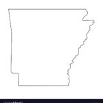 Arkansas State Of Usa Solid Black Outline Map Vector Image