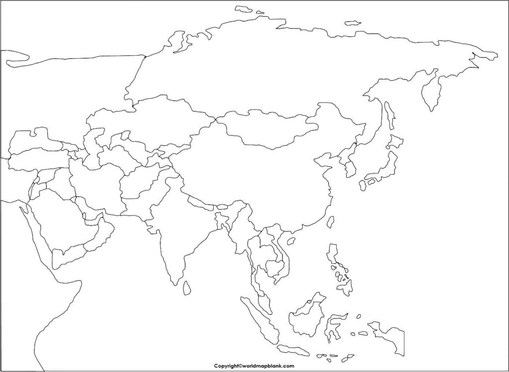 Asia Outline Map World Map Blank And Printable