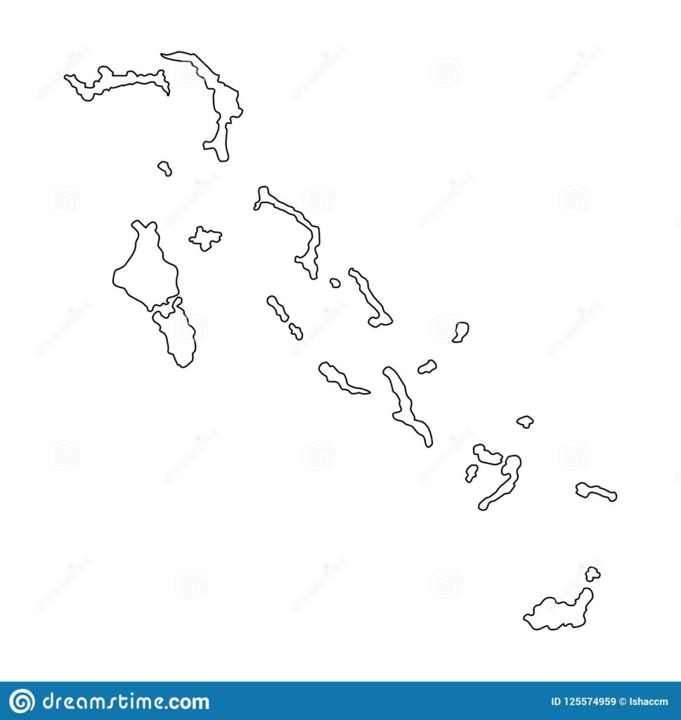 Bahamas Outline Map Vector Illustration Stock Vector Illustration Of 