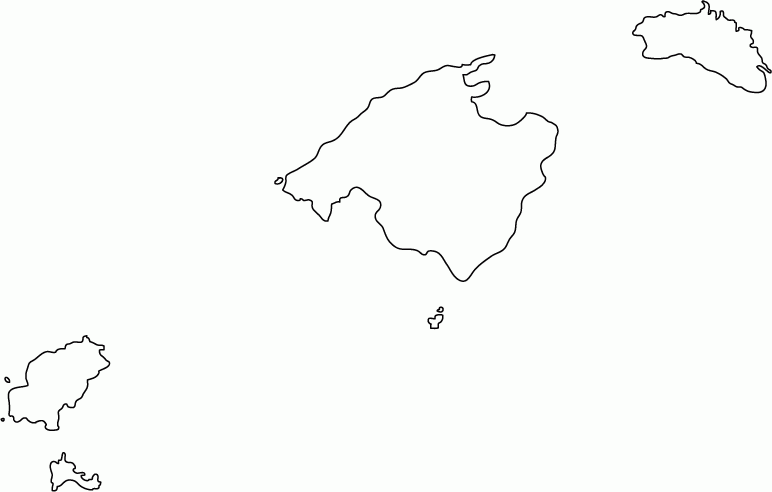 Balearic Islands Outline Map