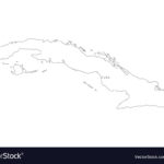Black White Cuba Outline Map Royalty Free Vector Image