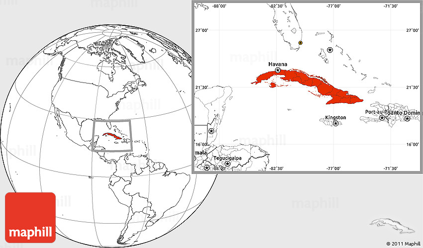 Blank Location Map Of Cuba