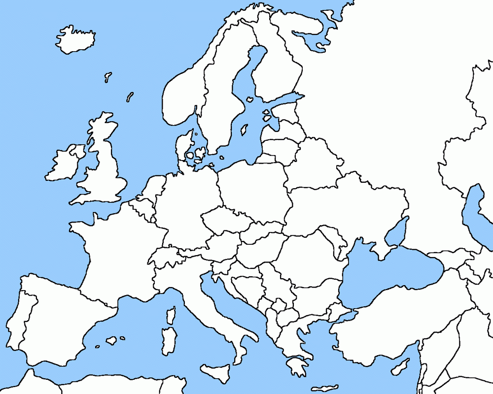 Blank Map Europe Pre Ww1