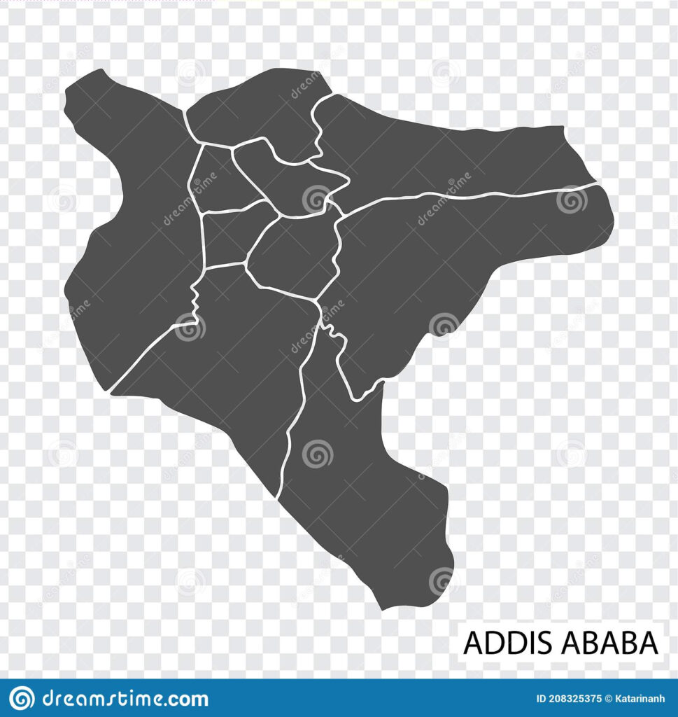 Blank Map Of Addis Ababa Is A Capital Ethiopia In Grey With Borders Of 