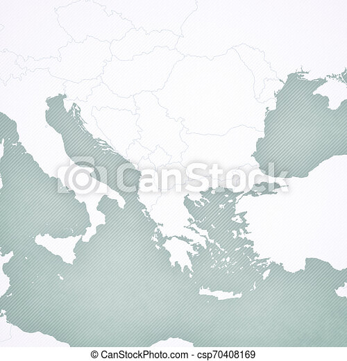 Blank Map Of Balkans Blank Map Of Balkans With Softly Striped Vintage 