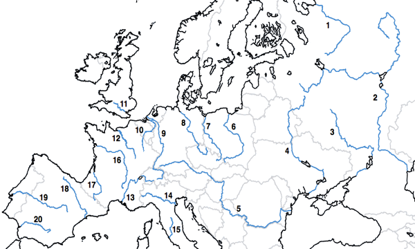 Blank Map Of Europe With Rivers And Mountains