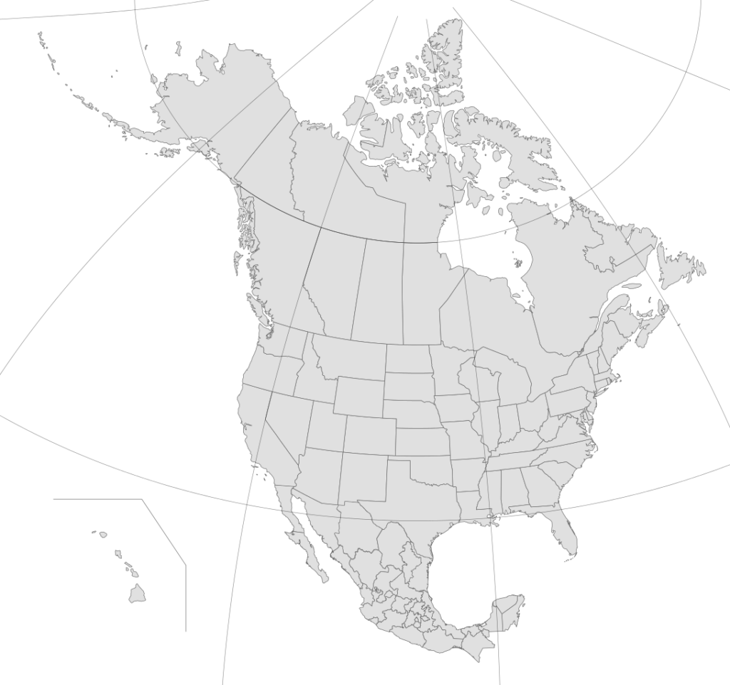 Blank Map Of North America Png North America Countries And Capitals 