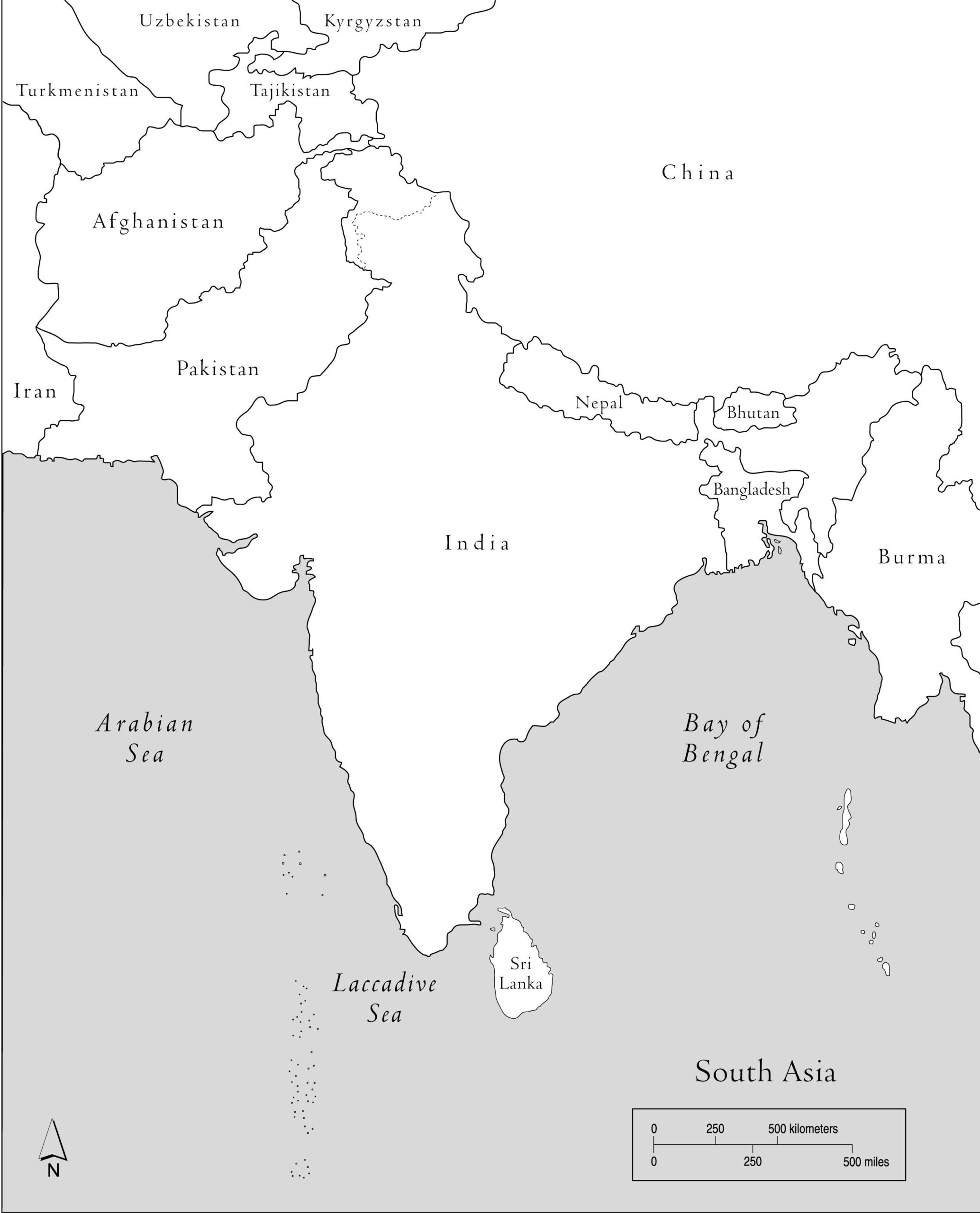 Blank Map Of South Asia Casa Pittura