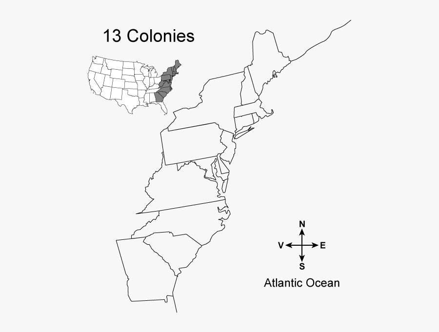 Blank Map Of The 13 Colonies Free Transparent Clipart ClipartKey