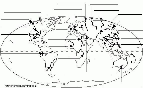 Blank Map Of The World With Major Rivers