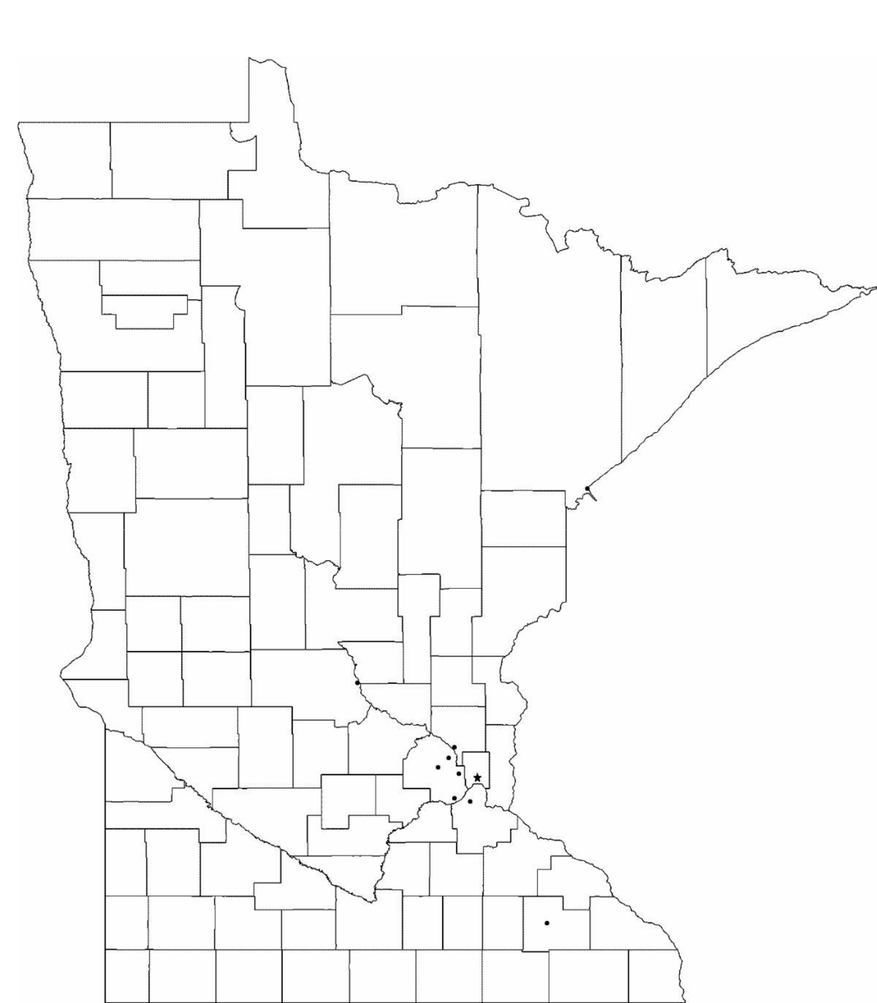 Blank Minnesota County Map Free Download