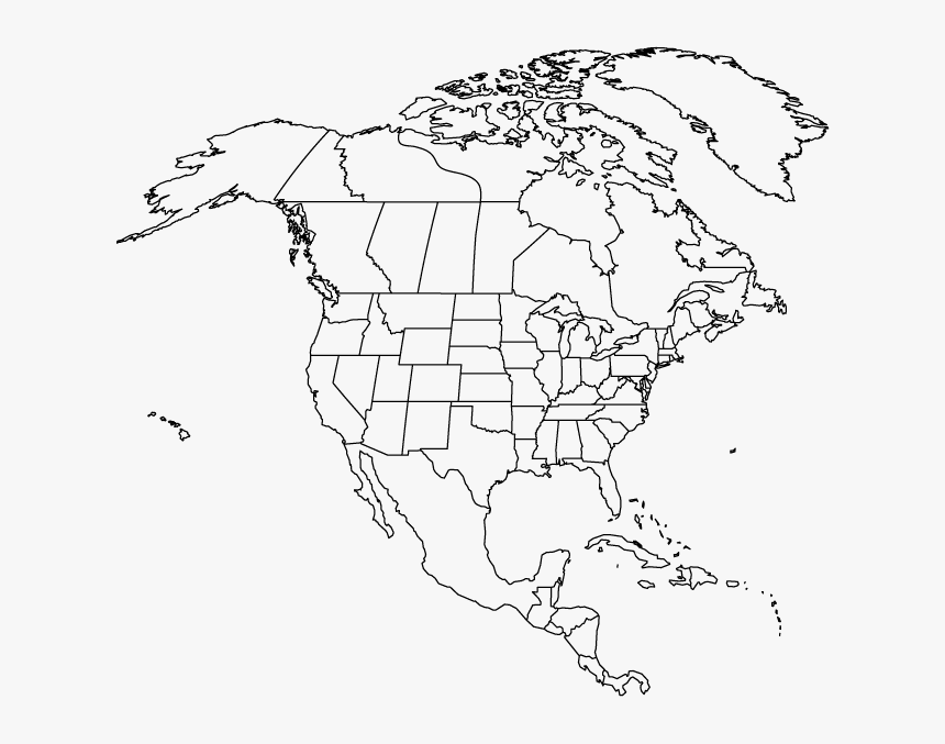 Blank North America Map With States HD Png Download Transparent Png 