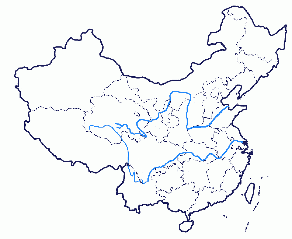 Blank Outline Map Of China With Rivers