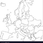 Blank Outline Map Of Europe Simplified Wireframe Vector Image
