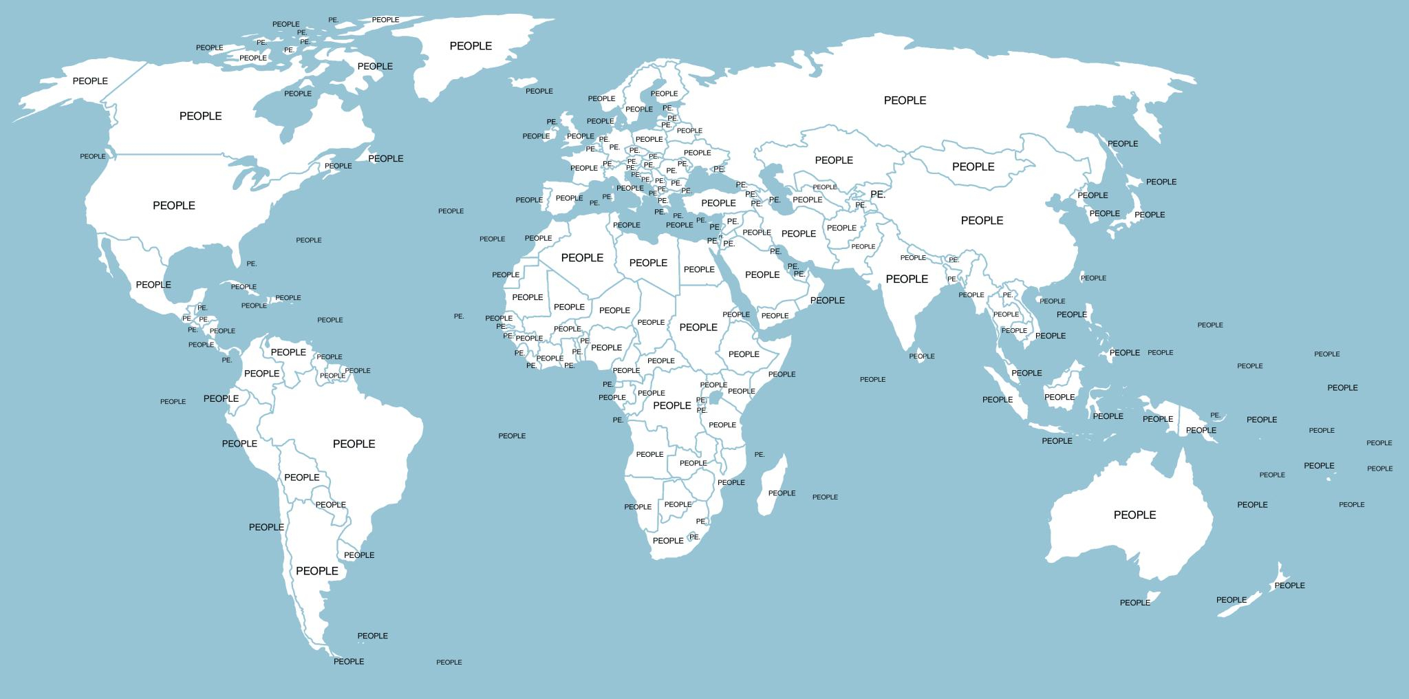 Blank Printable World Map With Countries Capitals