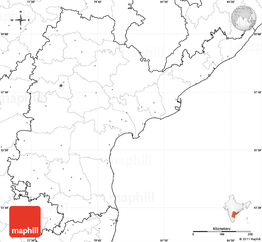Blank Simple Map Of Andhra Pradesh No Labels