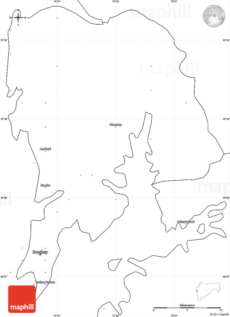 Blank Simple Map Of Greater Bombay