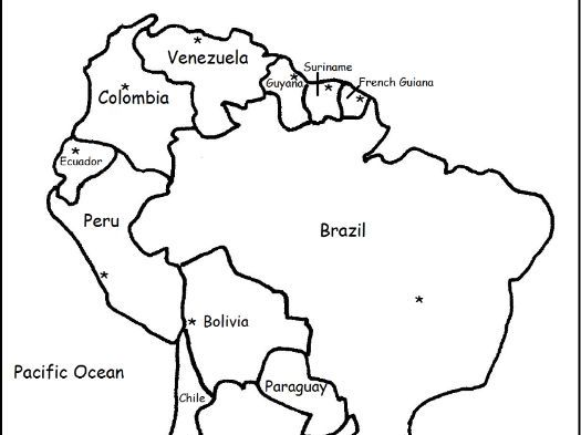 Blank South America Map Countries