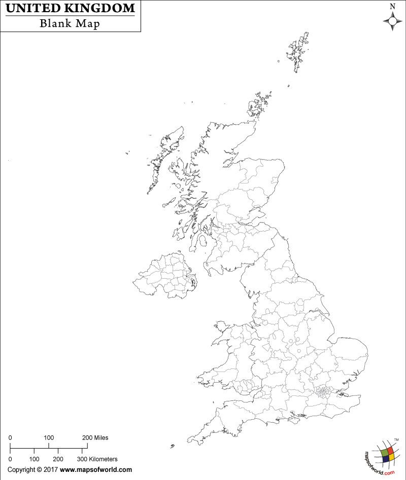 Blank UK Map With County Boundary Map Outline Map England Map
