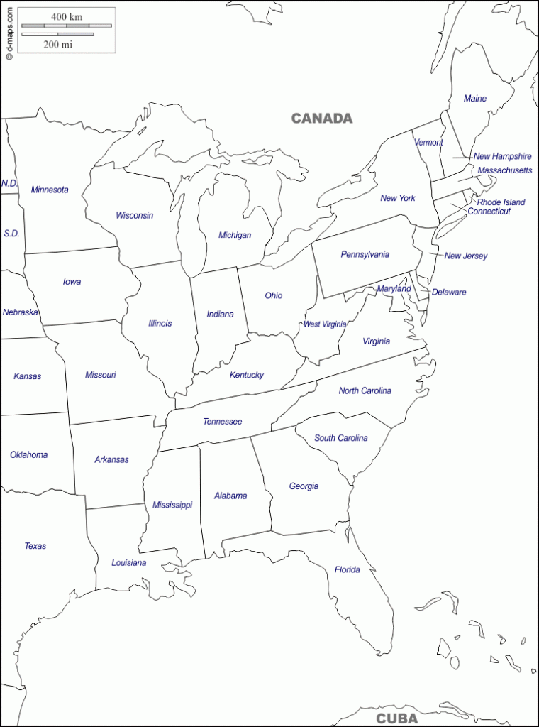 Blank Usa Map East Coast Printable US Maps