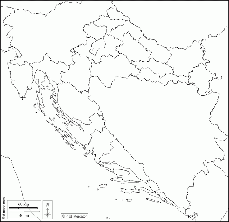 Croatia Free Map Free Blank Map Free Outline Map Free Base Map 