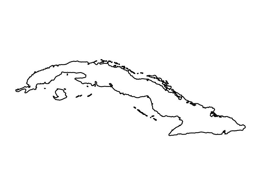 Cuba Outline Map Blank Maps Repo