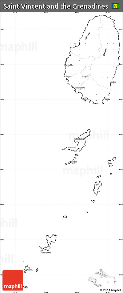 Free Blank Simple Map Of Saint Vincent And The Grenadines