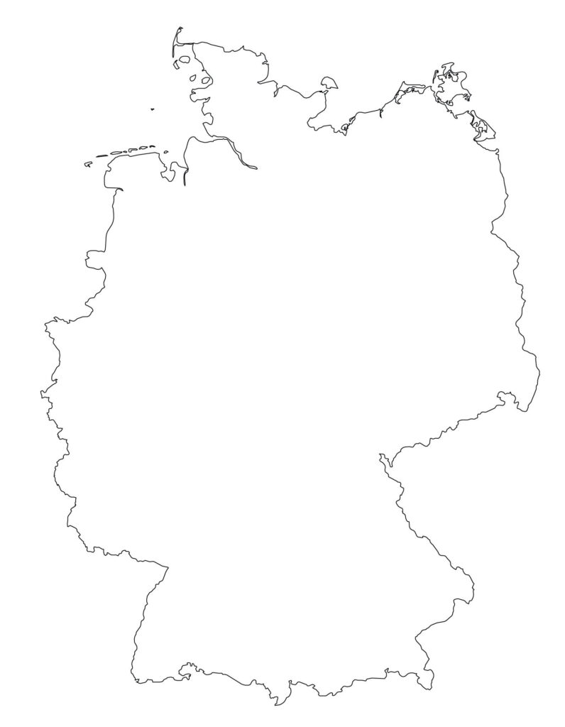 Germany Map Outline Blank Map Of Germany Western Europe Europe 