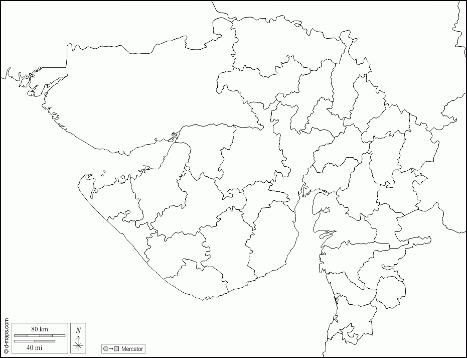 Gujarat Free Map Free Blank Map Free Outline Map Free Base Map 