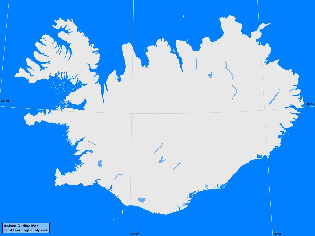 Iceland Outline Map A Learning Family