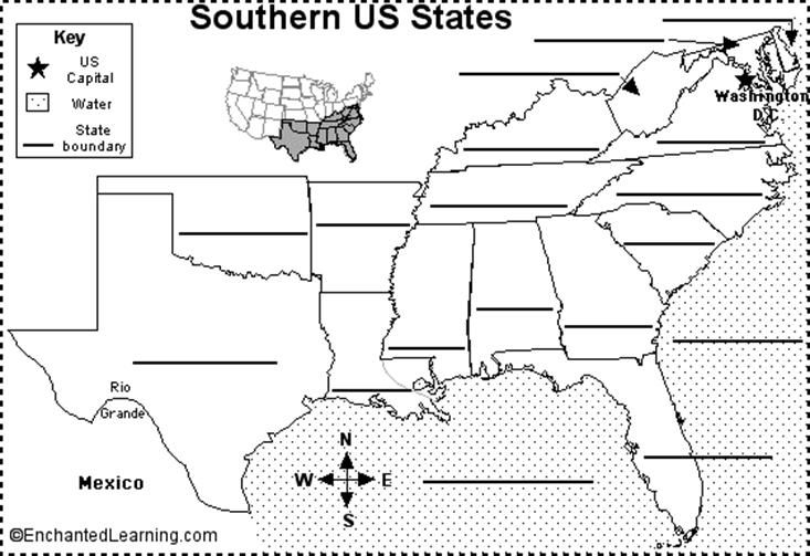 ID Southern States United States Map Printable States And Capitals 