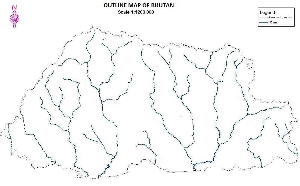 Karma Wangda Tokorongpa OUTLINE MAP OF BHUTAN