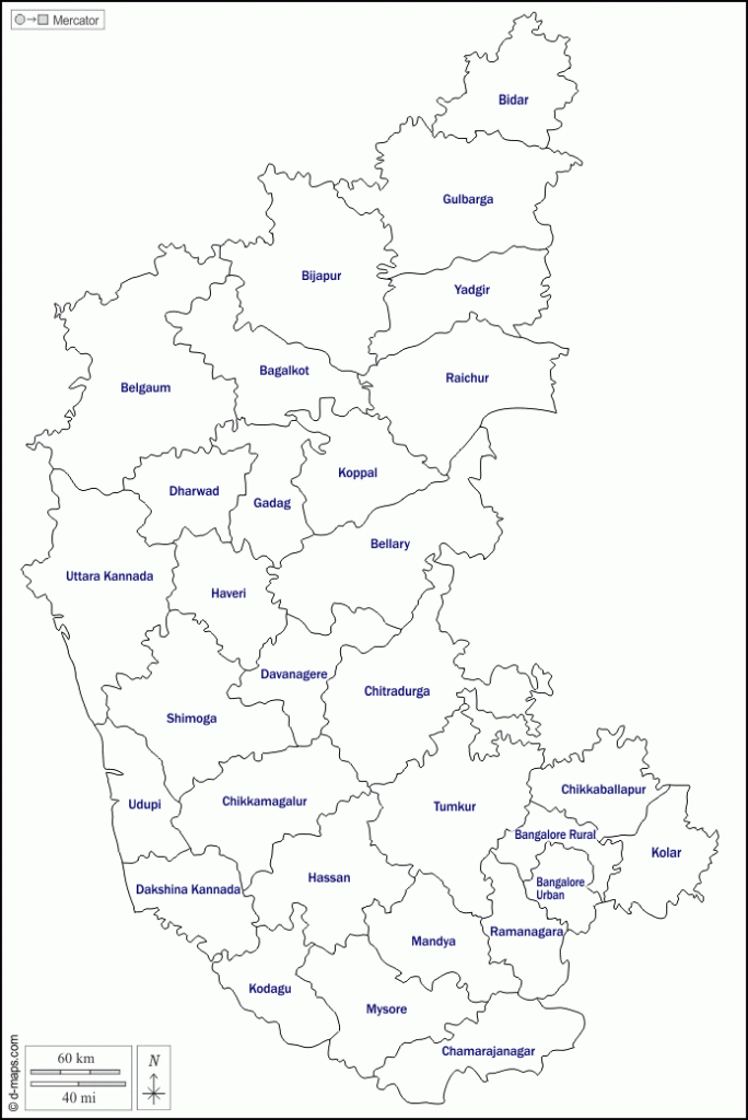 Karnataka Free Map Free Blank Map Free Outline Map Free Base Map 