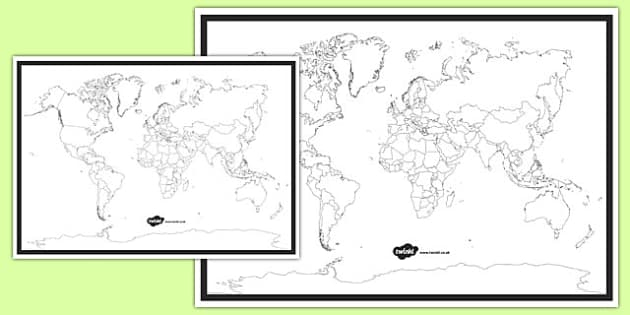 KS1 KS2 Blank World Map teacher Made 