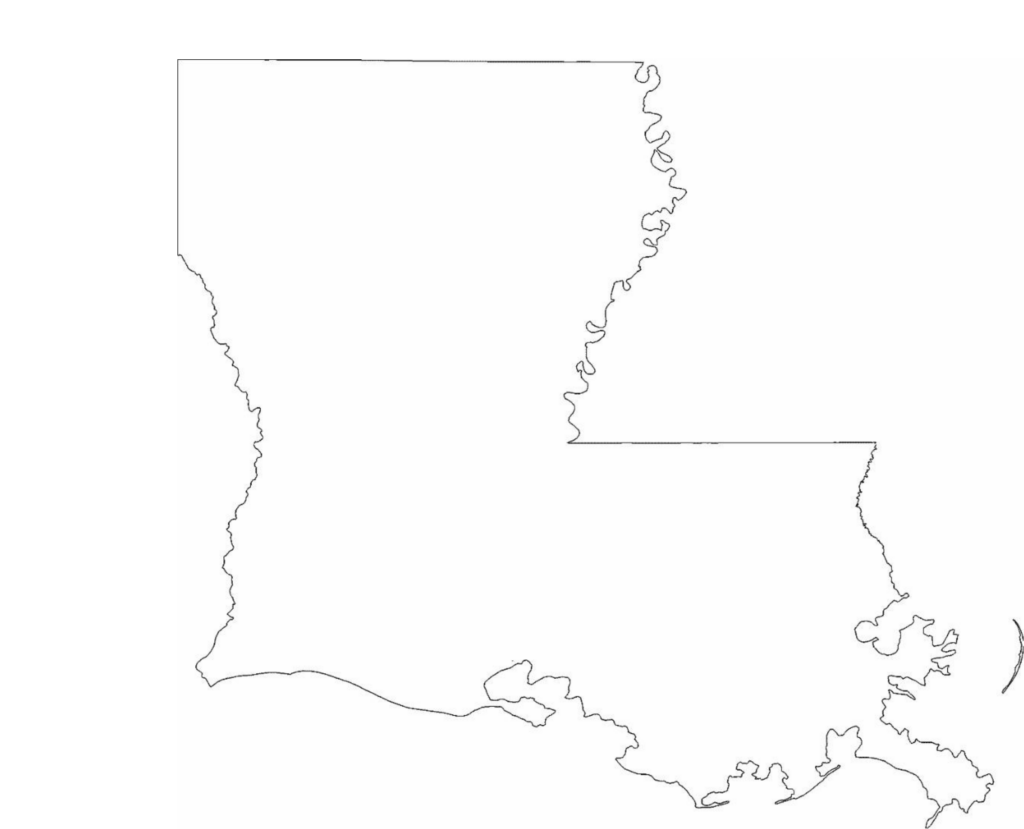 Louisiana State Outline Map Free Download