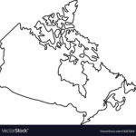 Map Of Canada Icon Outline Style Royalty Free Vector Image