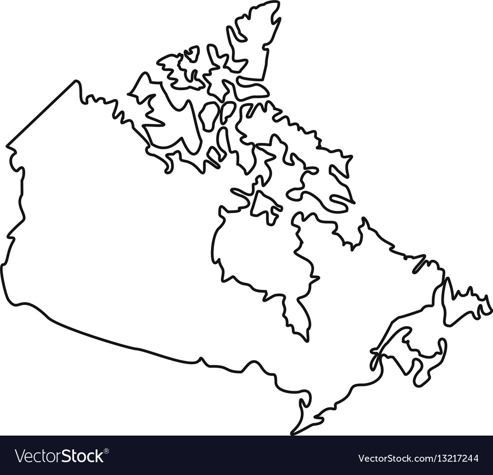 Map Of Canada Icon Outline Style Royalty Free Vector Image