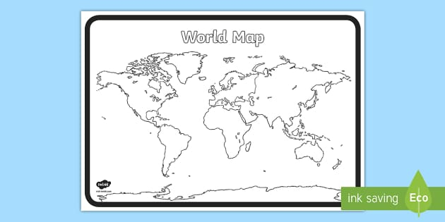 Map Of The World Template Primary Teaching Resources