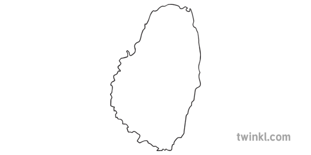 Map Outline Of Saint Vincent Country Shapes Flag Continents KS1 Black And